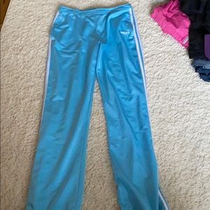 Adidas track pants light blue